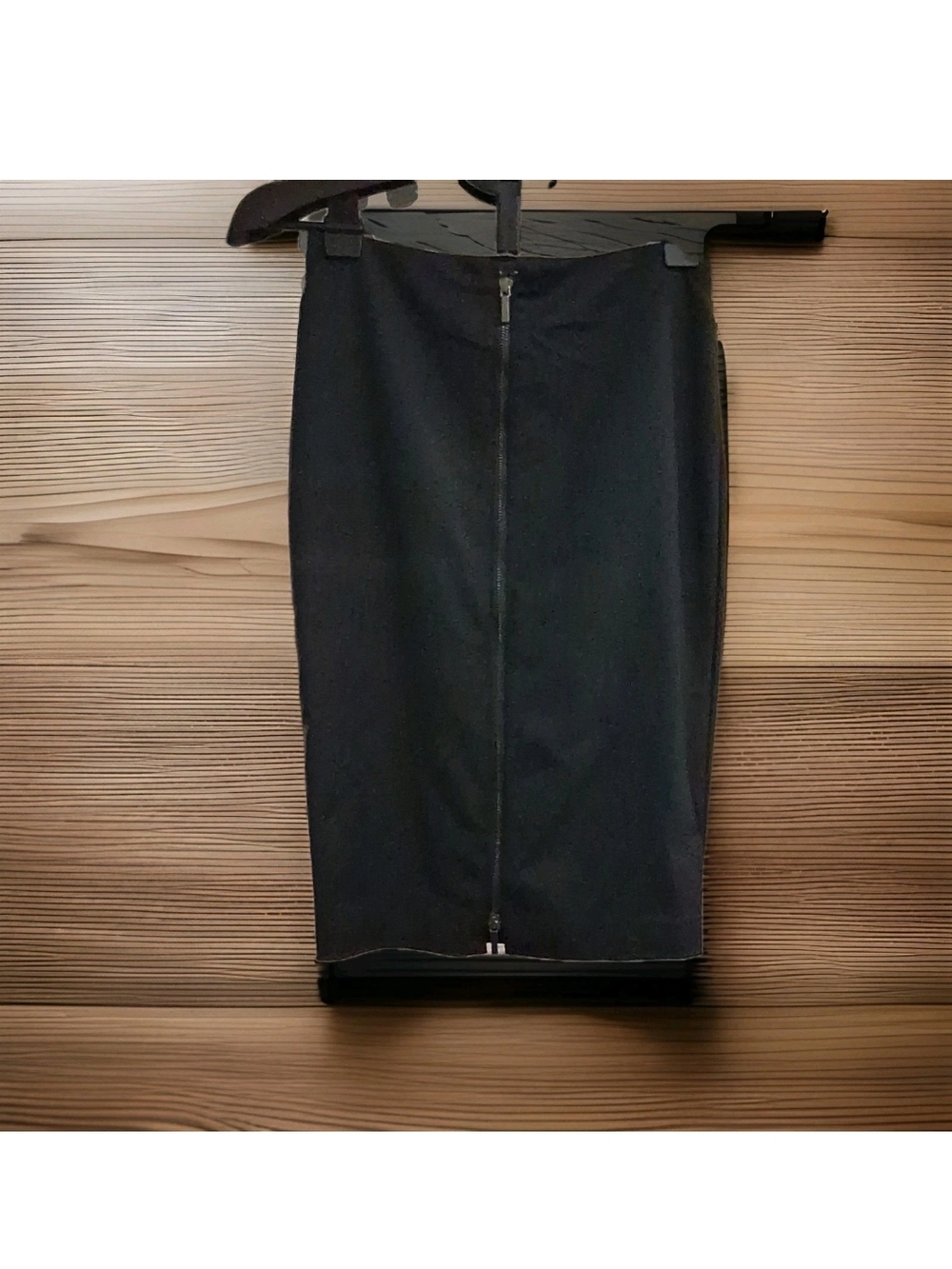 bebe Black Center-Zip Pencil Skirt